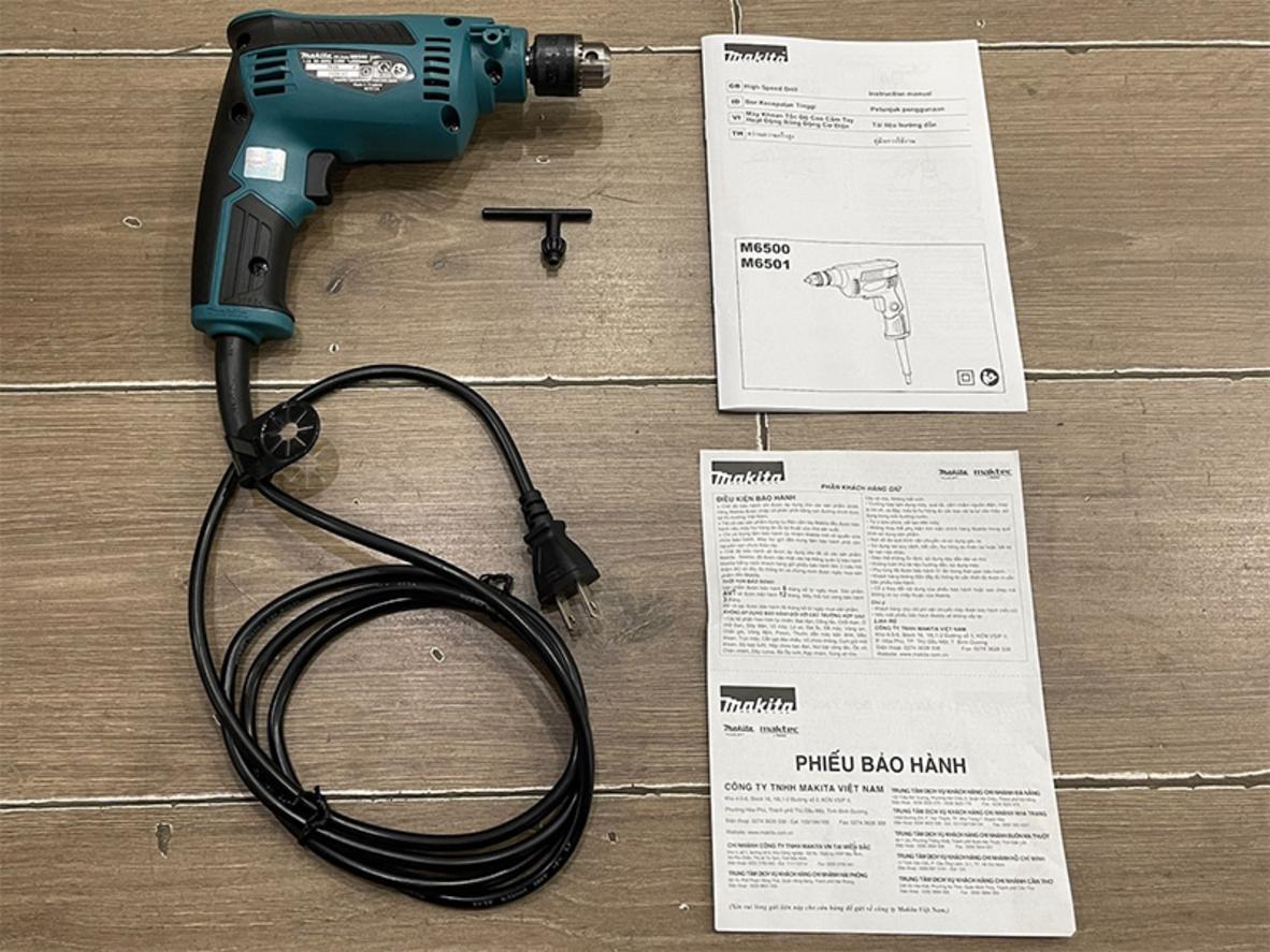 Tốc độ 4.500 rpm — Khoan thép 6.5mm & gỗ 9mm