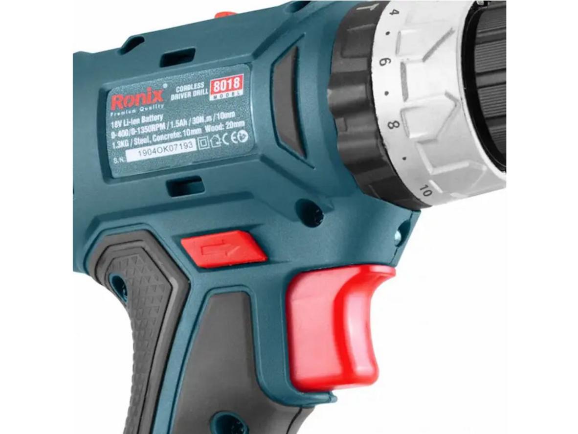 Tổng quan Máy khoan vặn vít pin 18V Ronix 8018