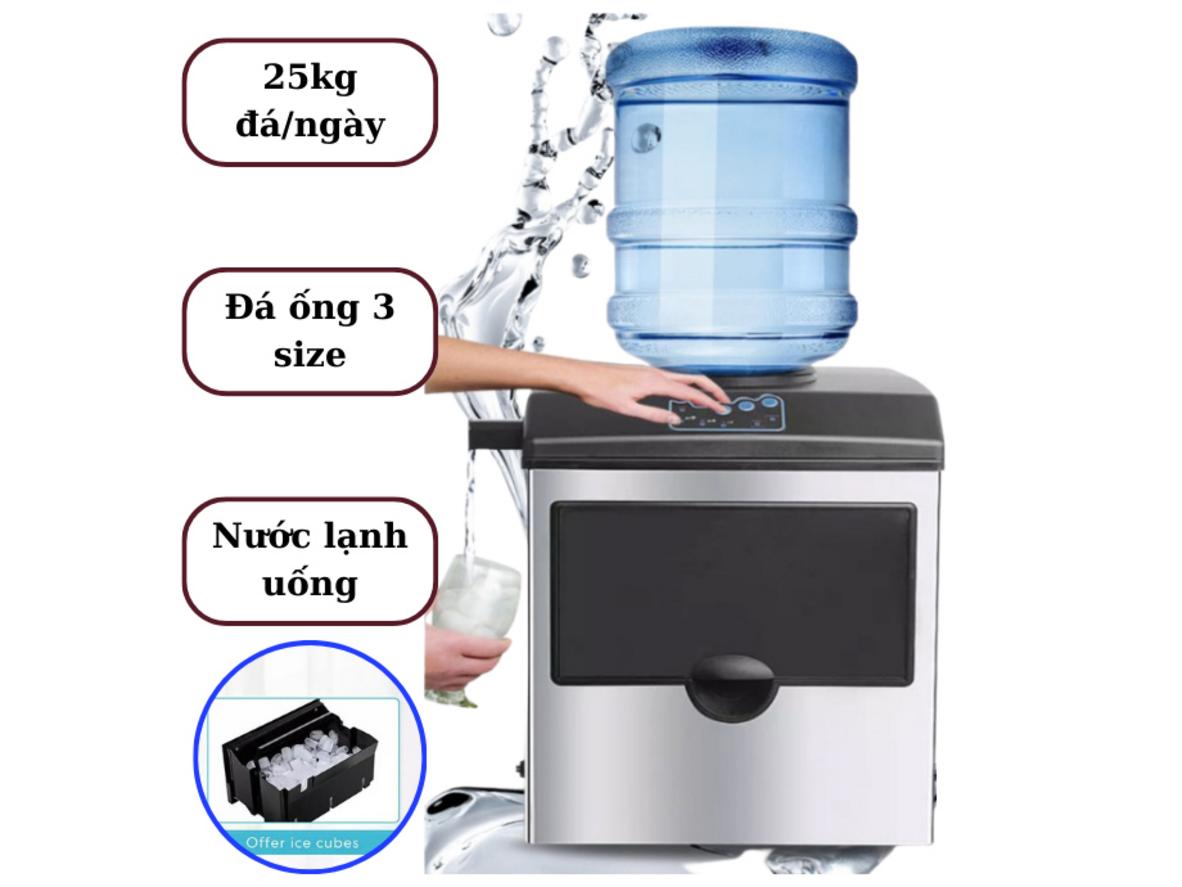 Tổng quan Máy làm đá viên Gourmetmaxx GMI-25KG (25 kg/ngày, kiêm cây nước lạnh)