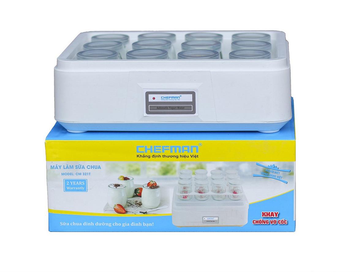 Tổng quan Máy làm sữa chua Chefman 12 cốc thủy tinh CM-321T
