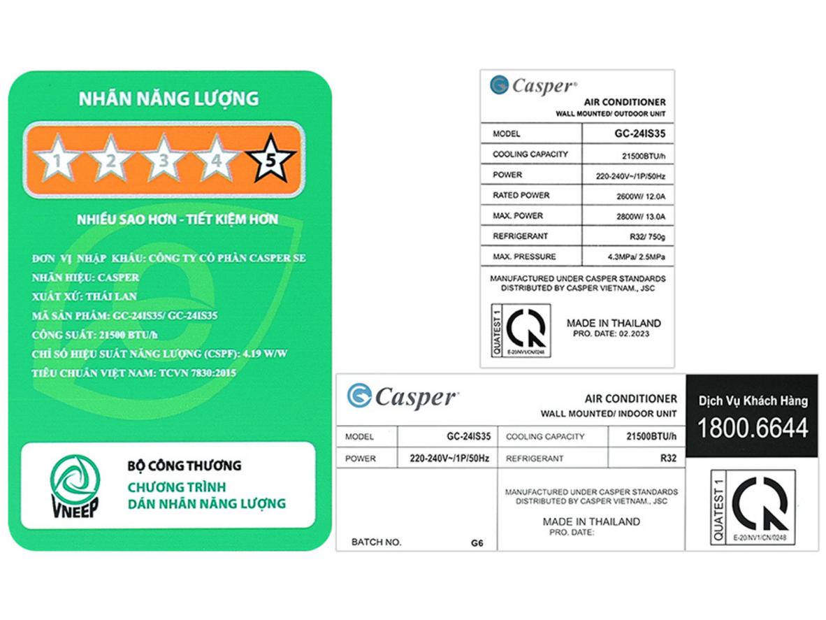 Tổng quan Máy lạnh Casper Inverter 2.5HP GC-24IS35