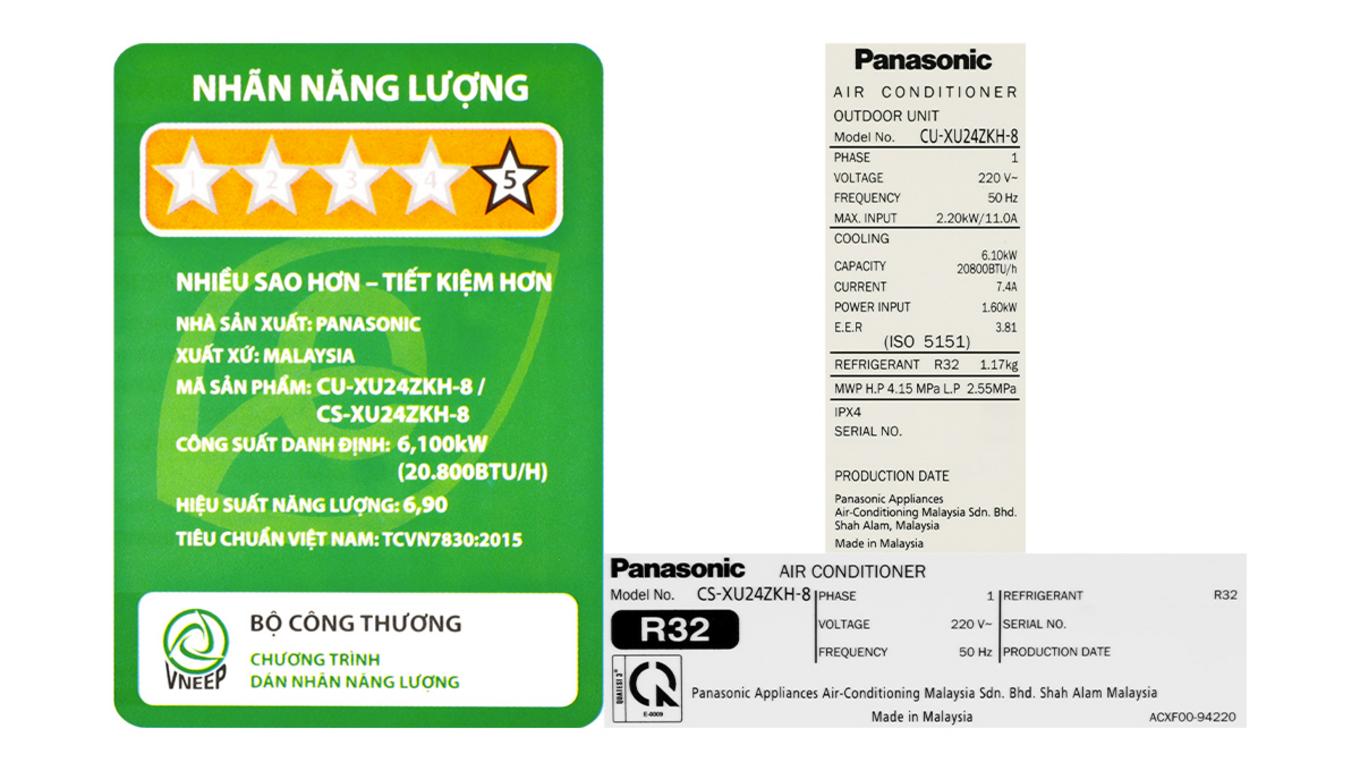 Tổng quan Máy lạnh Panasonic Inverter 2.5 HP CU/CS-XU24ZKH-8
