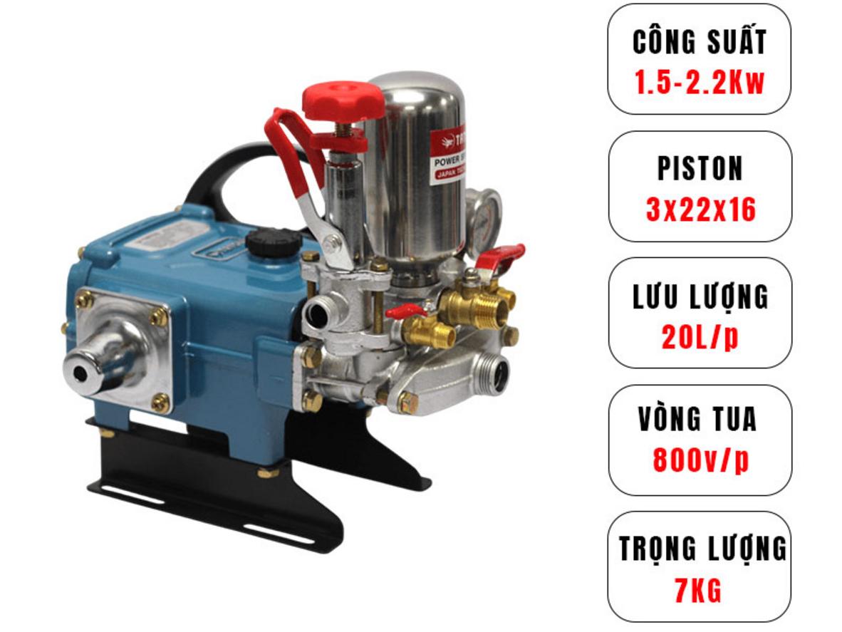 Lắp motor 2HP để đạt hiệu suất tốt nhất.