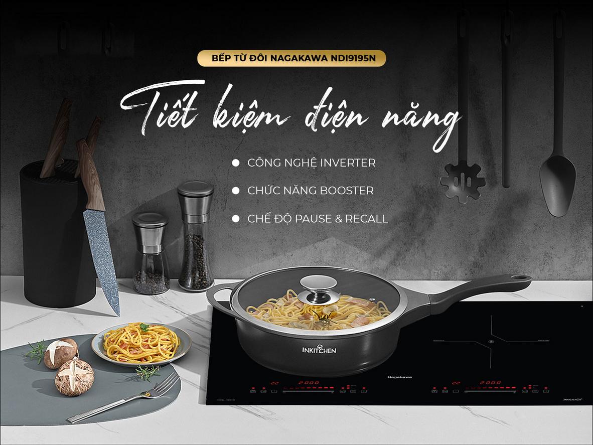 2 vùng nấu cho phép nấu đồng thời nhanh chóng.