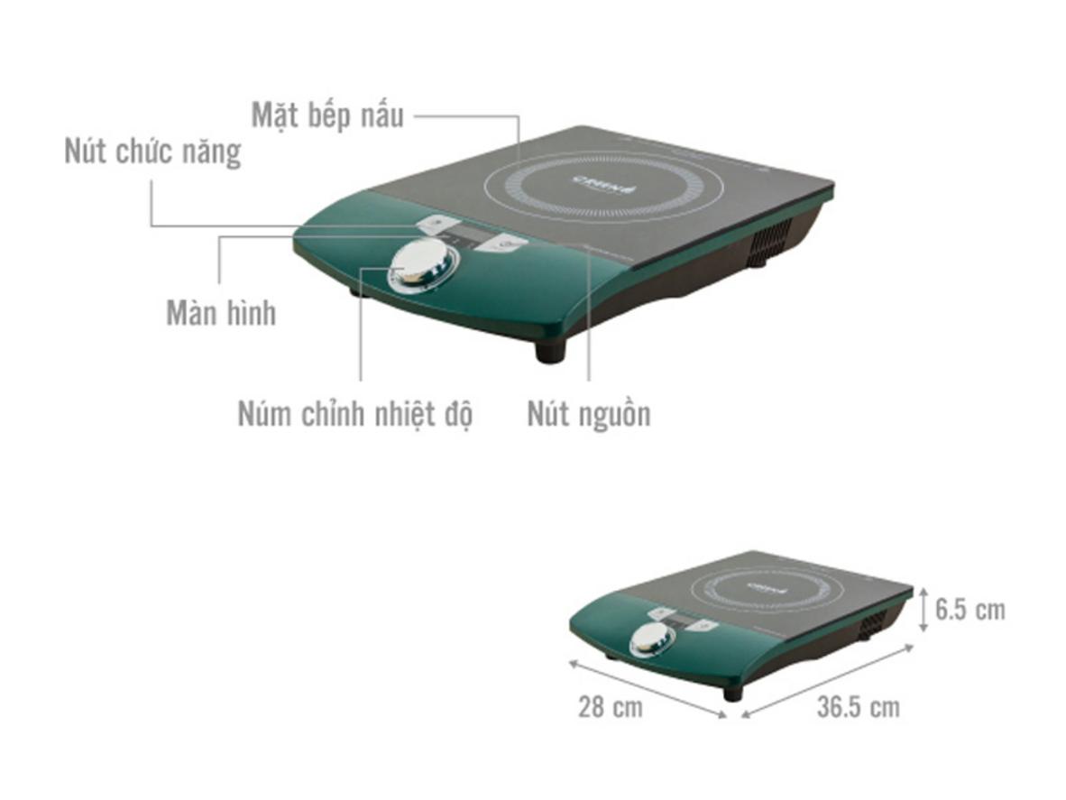 Công suất 2000W cho khả năng nấu nhanh và linh hoạt.