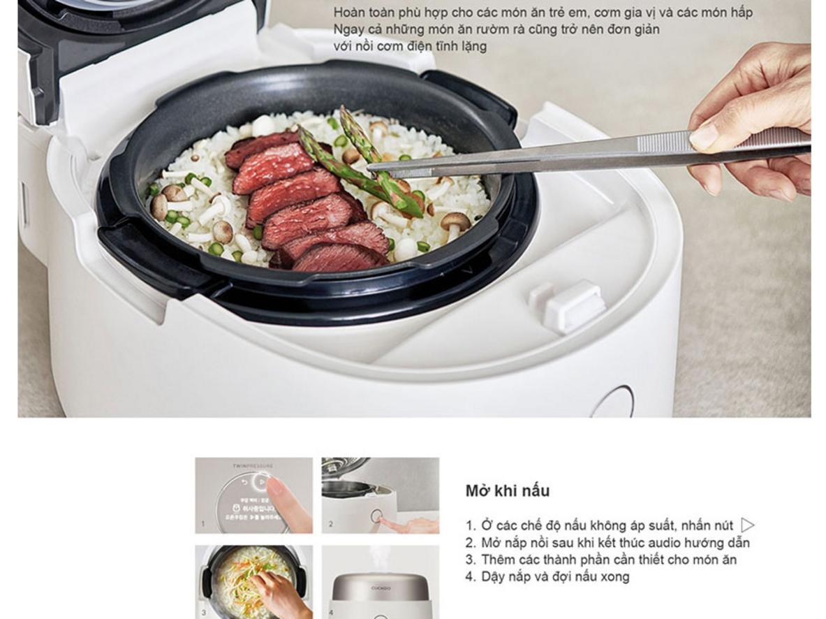 IH heating cho cơm chín đều và giữ dưỡng chất.
