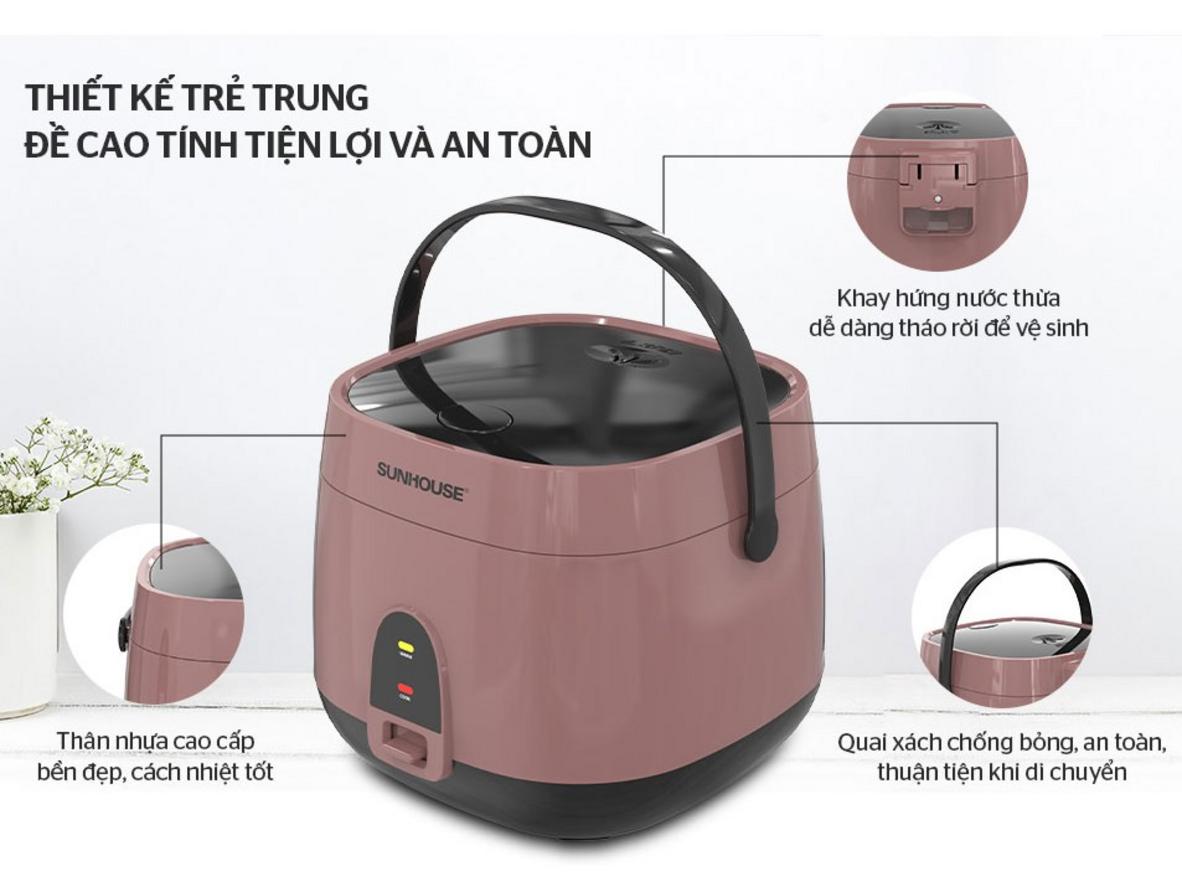 Tổng quan Nồi cơm điện Sunhouse SHD8627 1.8 lít