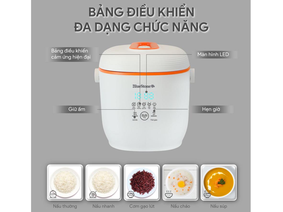 Tổng quan Nồi cơm điện tử BlueStone RCB-5928 0.6 lít