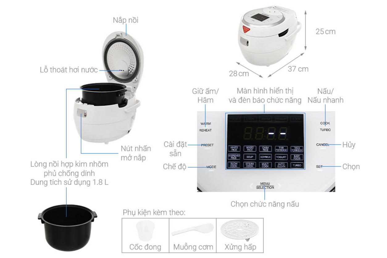 Ví dụ: Gạo lứt, cháo trẻ em và sữa chua làm được bằng CR-1020F