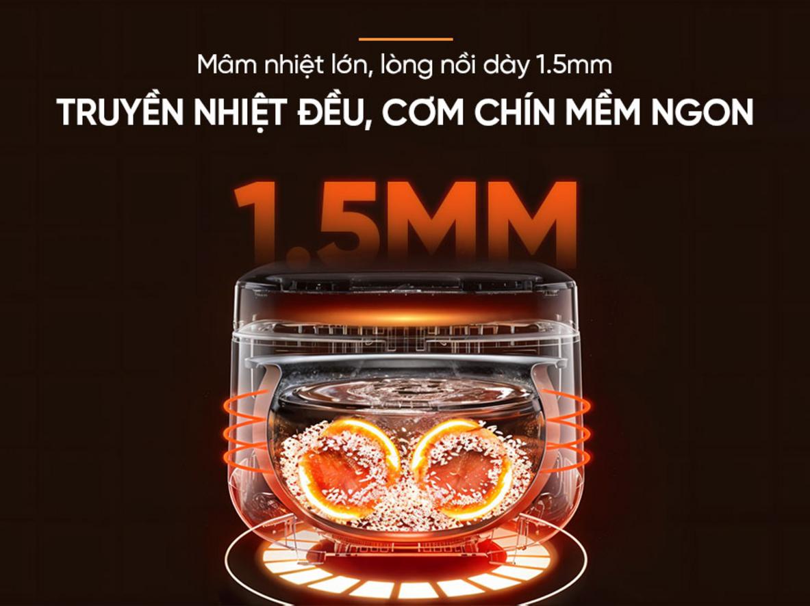 Tổng quan Nồi cơm điện tử Sunhouse SHD8909B - 1.8 lít