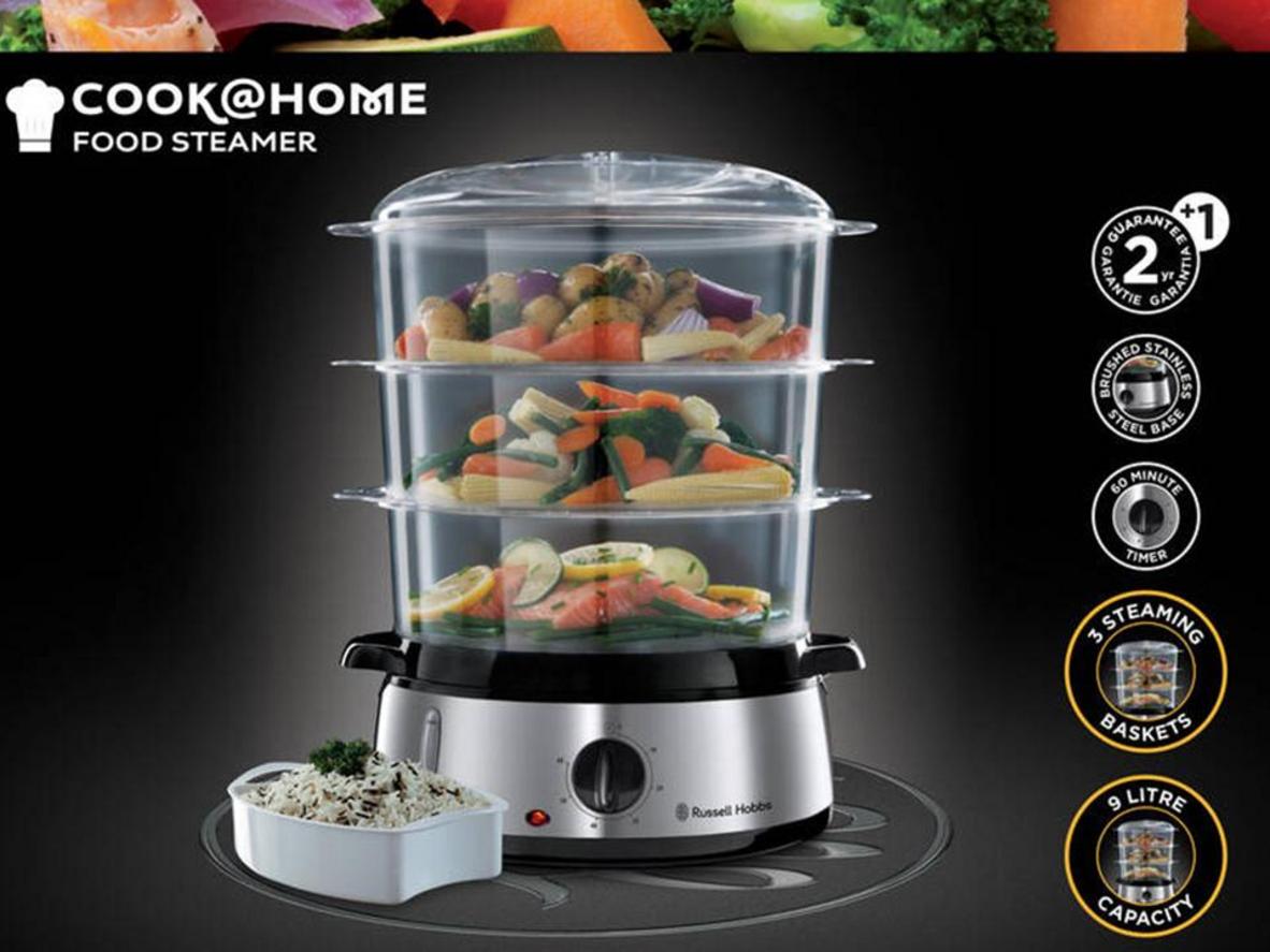 Tổng quan Nồi hấp điện 3 tầng Russell Hobbs 19270-56