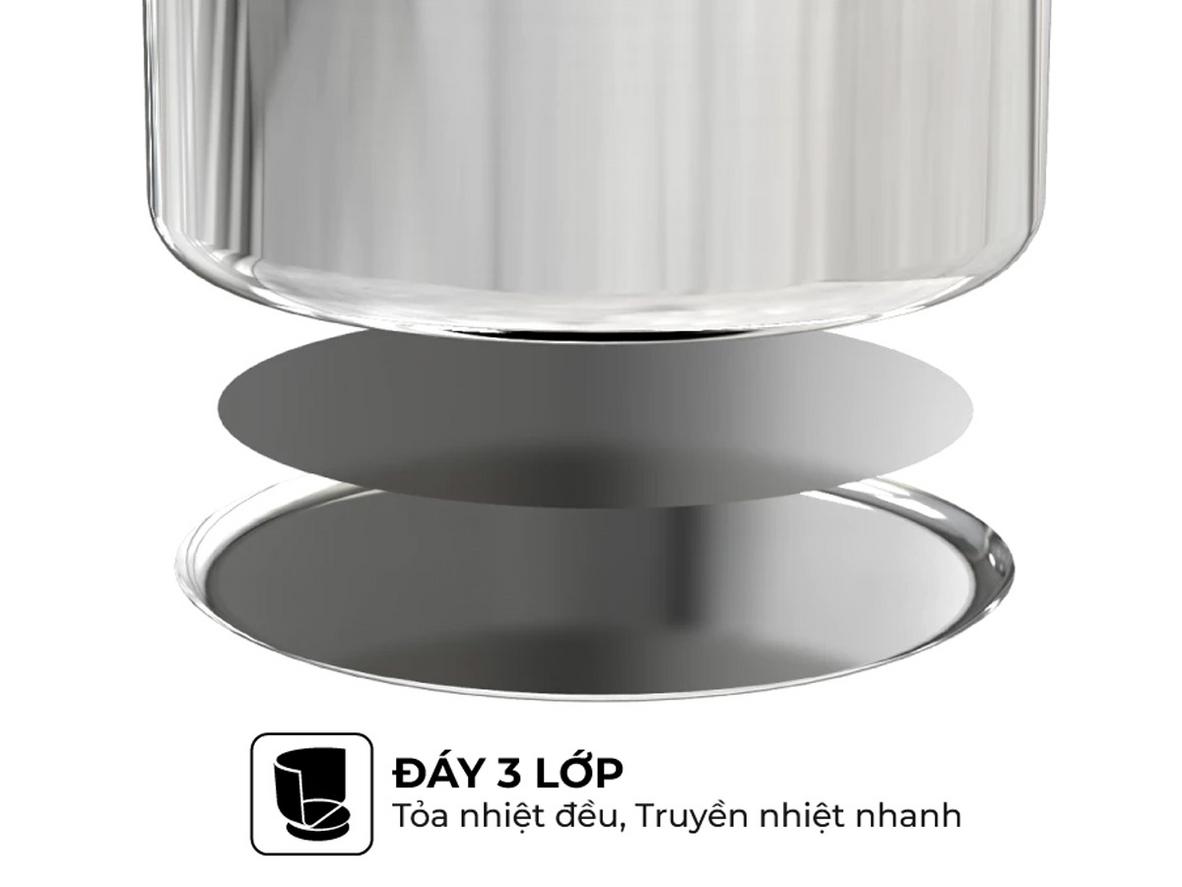 Đáy 3 lớp Impact Bonding — truyền nhiệt đều, bền bỉ.