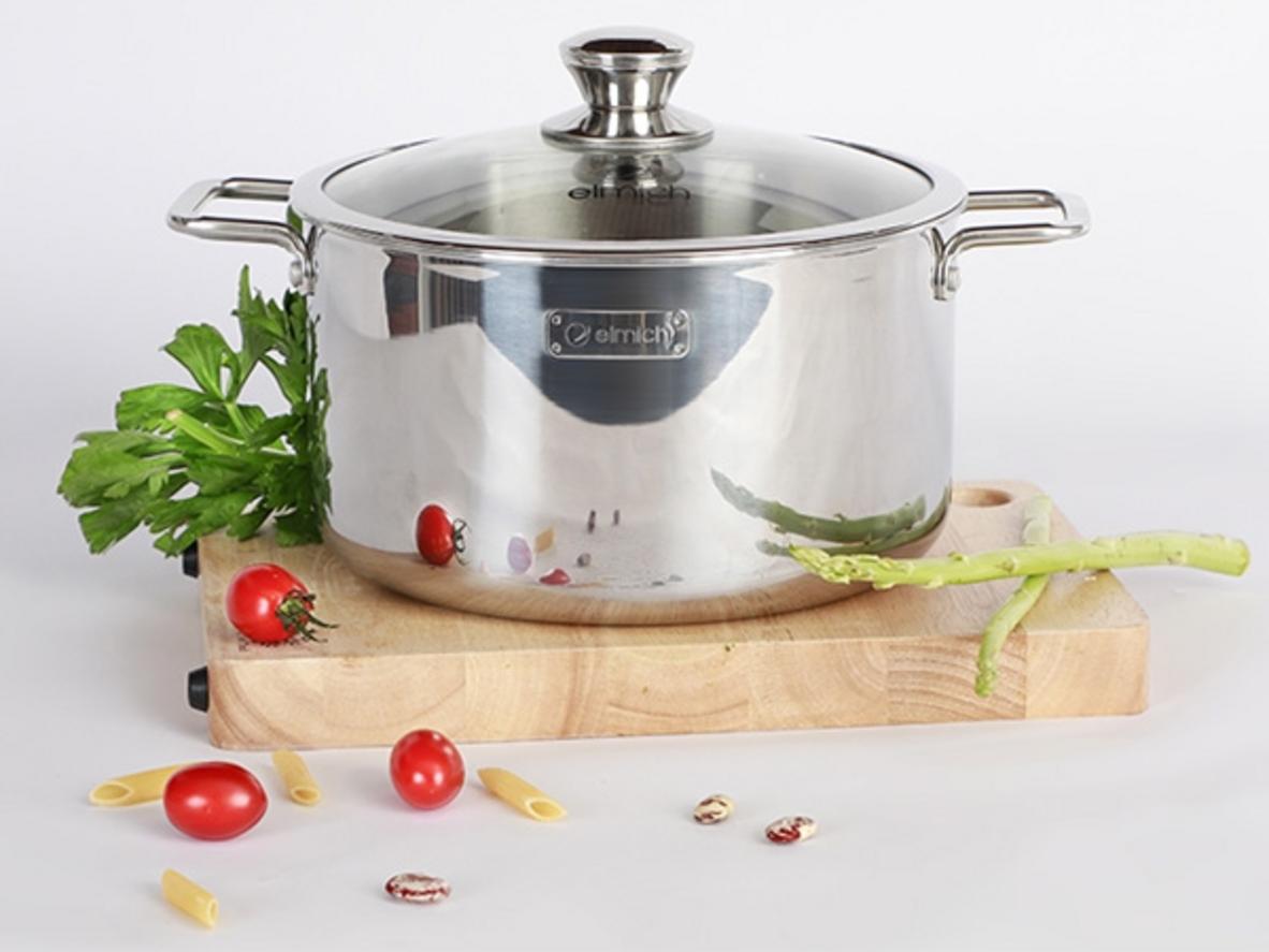 Tổng quan Nồi Inox 3 lớp đáy liền Elmich Trimax Classic 2405OL size 16cm