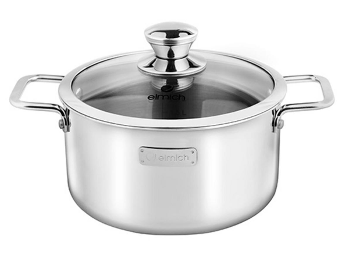 Tổng quan Nồi Inox 3 lớp đáy liền Elmich Trimax Classic 2405OL size 16cm