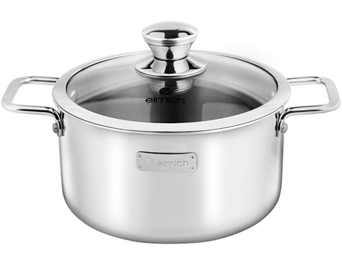 Tổng quan Nồi Inox 3 lớp đáy liền Elmich Trimax Classic 2407OL size 20cm