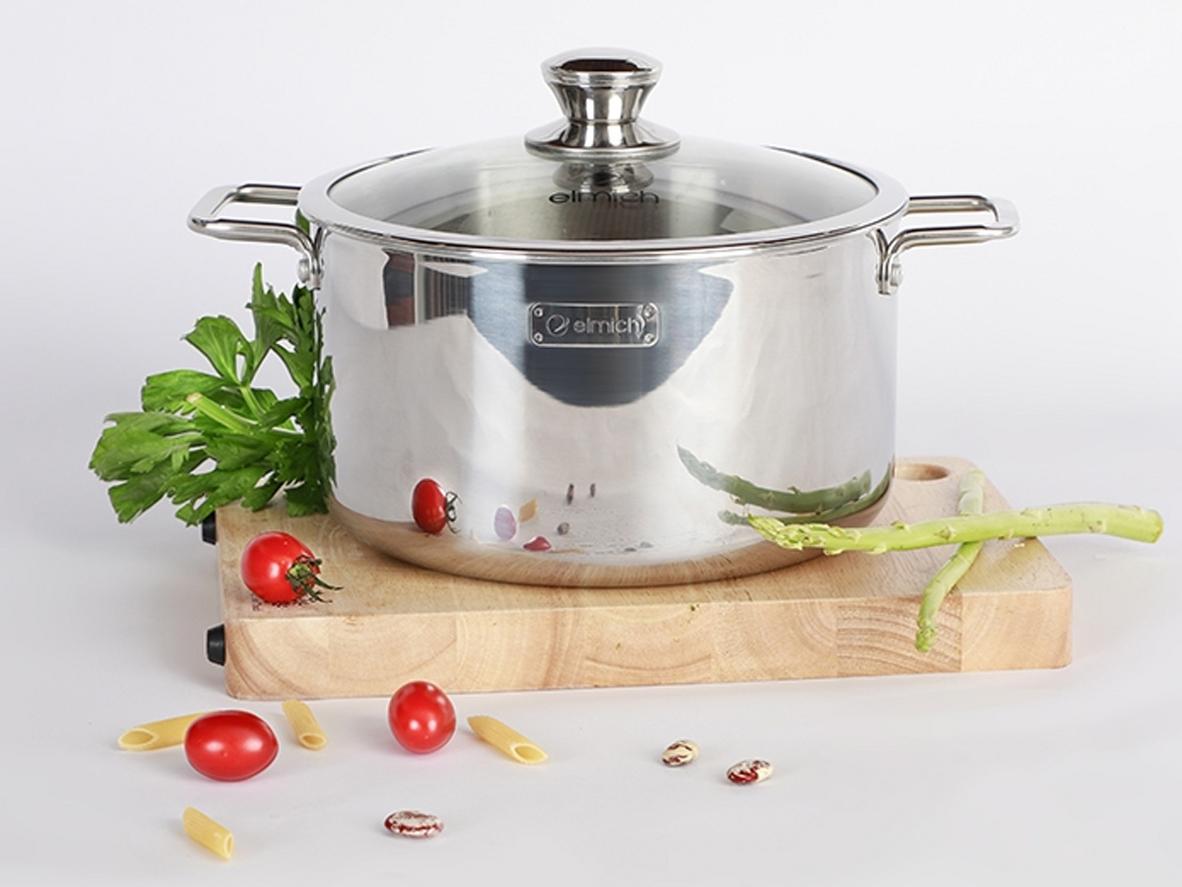 Tổng quan Nồi Inox 3 lớp đáy liền Elmich Trimax classic 2408OL size 24cm