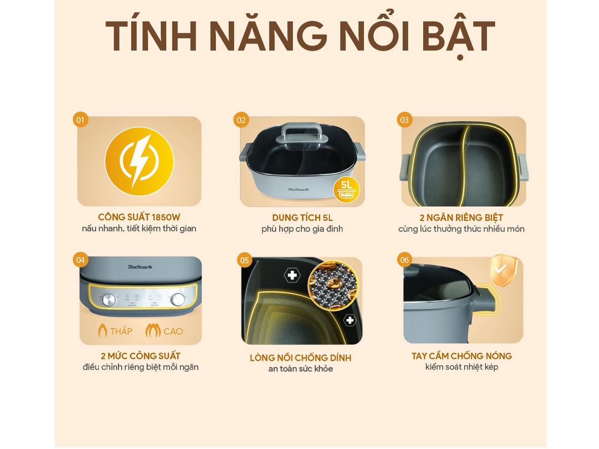 Tổng quan Nồi lẩu điện đa năng BlueStone MPB-7257