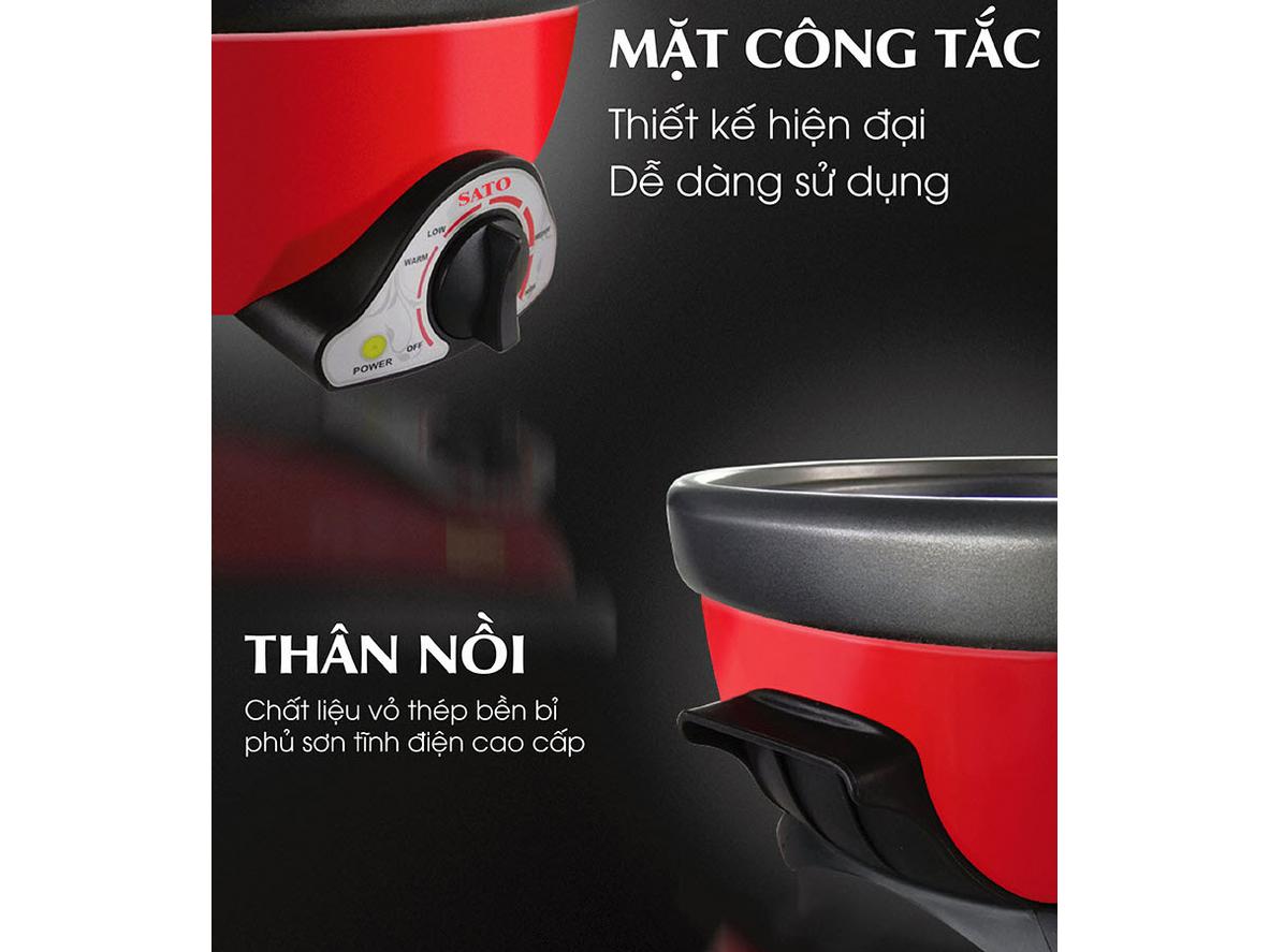Tổng quan Nồi lẩu điện đa năng Sato 50NL41 5 lít