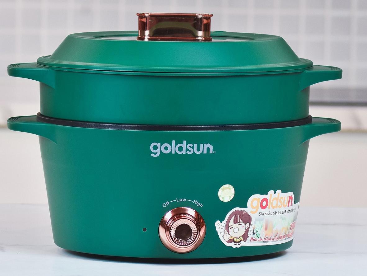 Tổng quan Nồi lẩu điện Goldsun GMC3003 (5 lít, có xửng hấp)