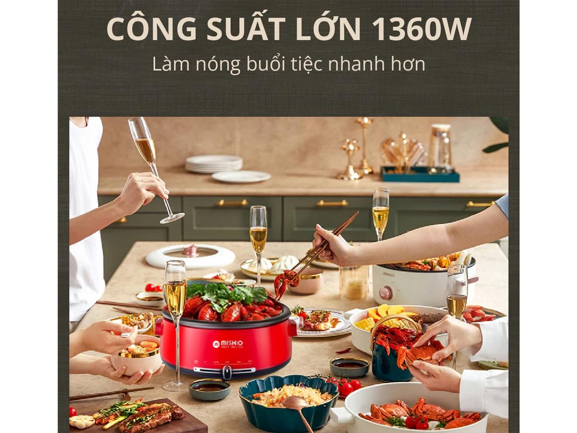 Công suất 1360W — đun sôi nhanh, tiết kiệm thời gian