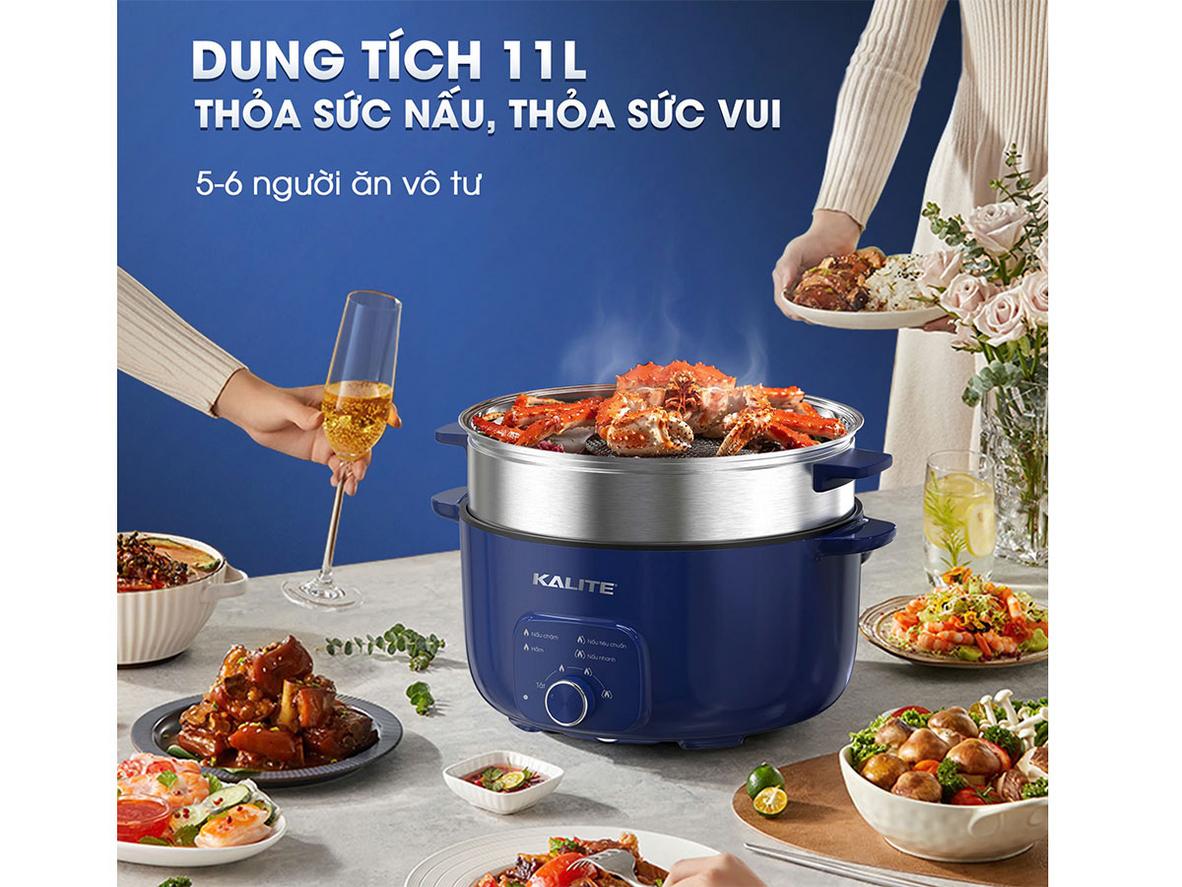Mâm nhiệt ống đôi & 3 mức công suất (700/1100/2000W)