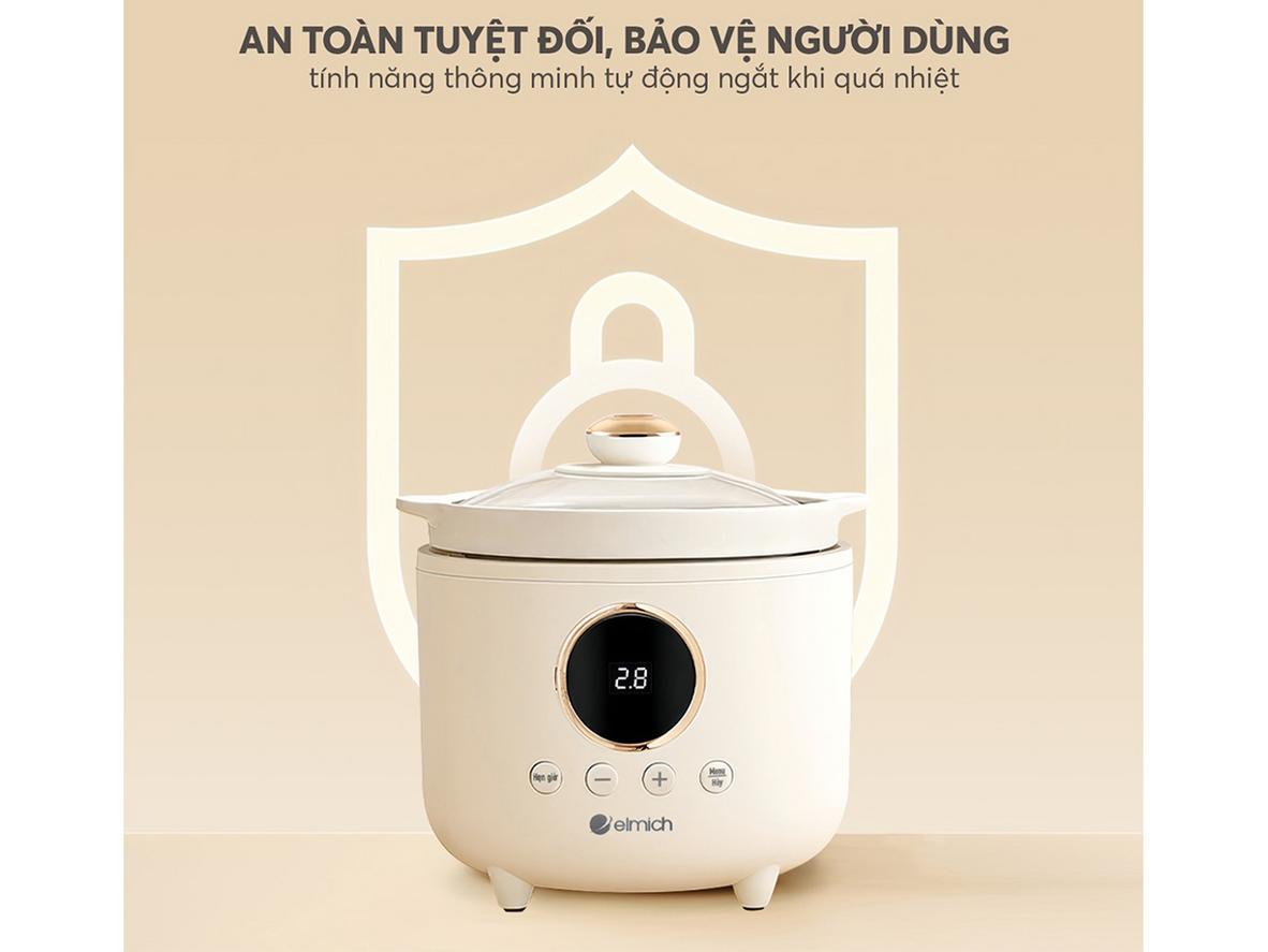 Lòng nồi sứ tháo rời dễ vệ sinh.