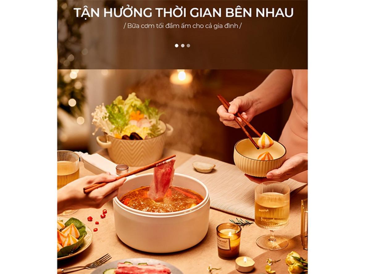 Xửng hấp 1.2 lít giúp mở rộng cách nấu.