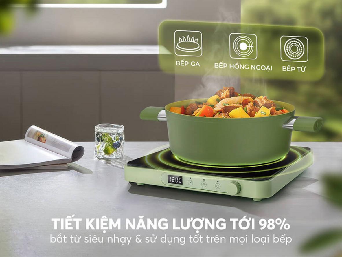 Tổng quan Nồi phủ sứ an toàn Elmich Olive EL-5523OV24 - 24cm