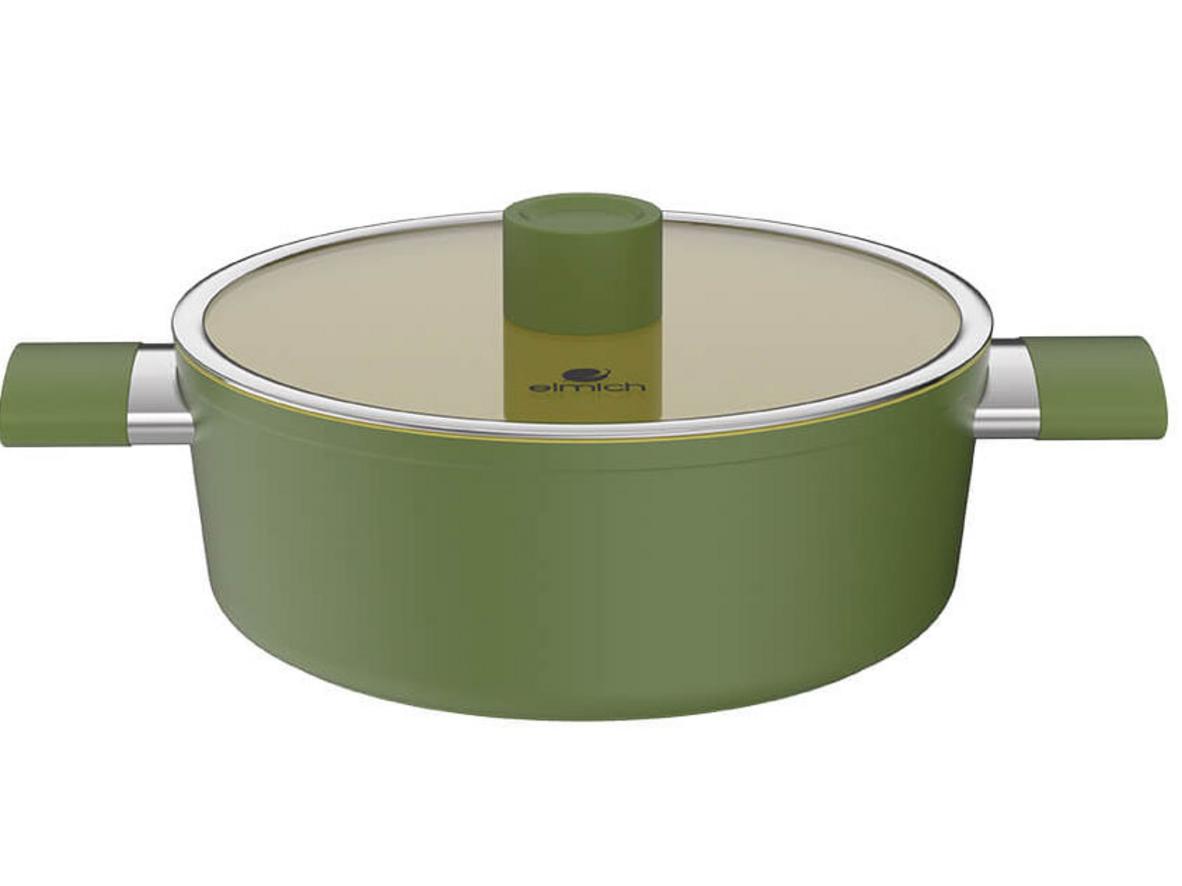 Tổng quan Nồi phủ sứ an toàn Elmich Olive EL-5523OV24 - 24cm