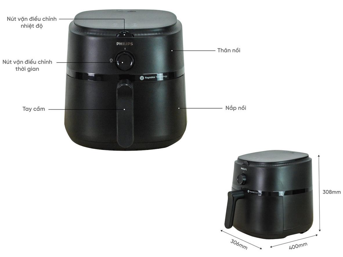 Rapid Air với mâm nhiệt hình sao giúp lưu thông khí nóng đều, giảm dầu mỡ