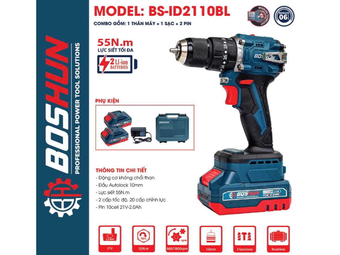 Pin 21V 2.0Ah của Boshun BS-ID2110BL
