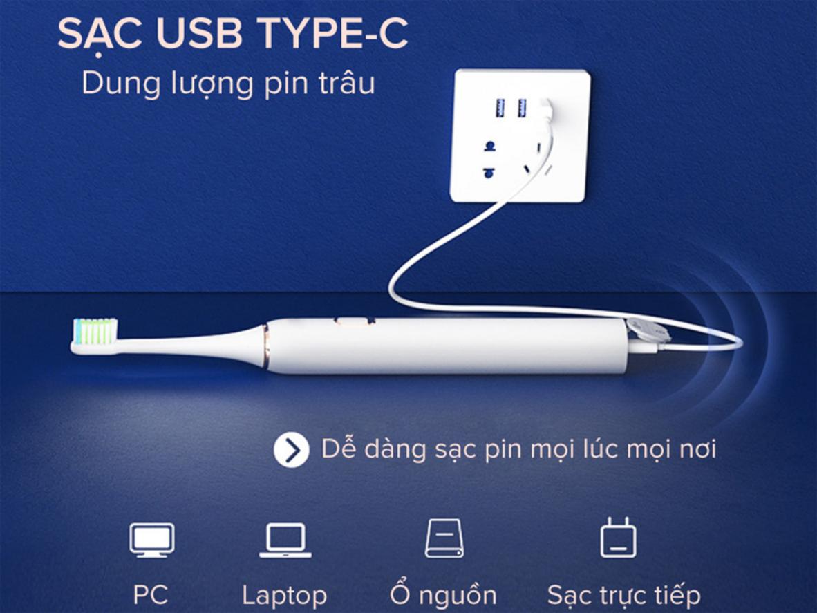 Pin 800mAh với sạc Type‑C, phù hợp đi xa