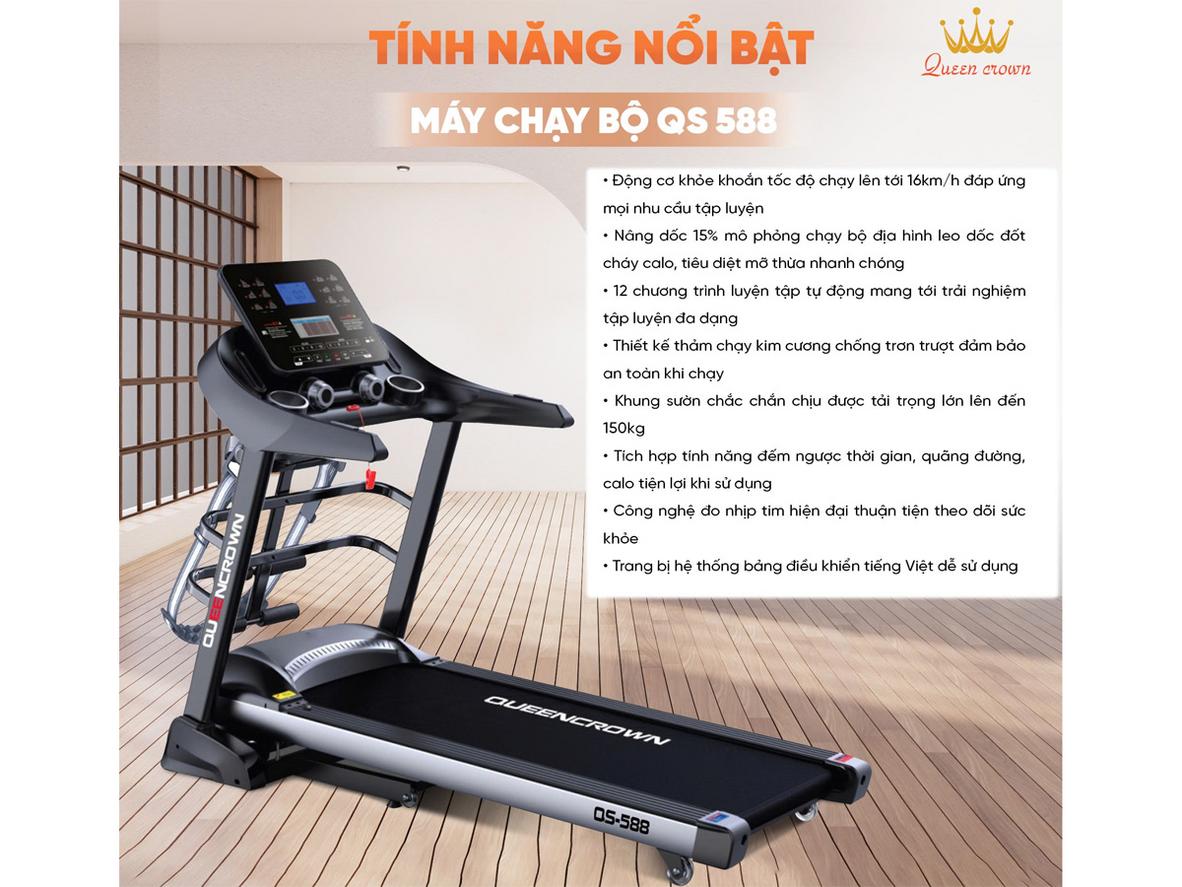 Động cơ 4.0 HP của QS588 — vận hành êm và mạnh mẽ cho bài chạy huấn luyện cao độ.
