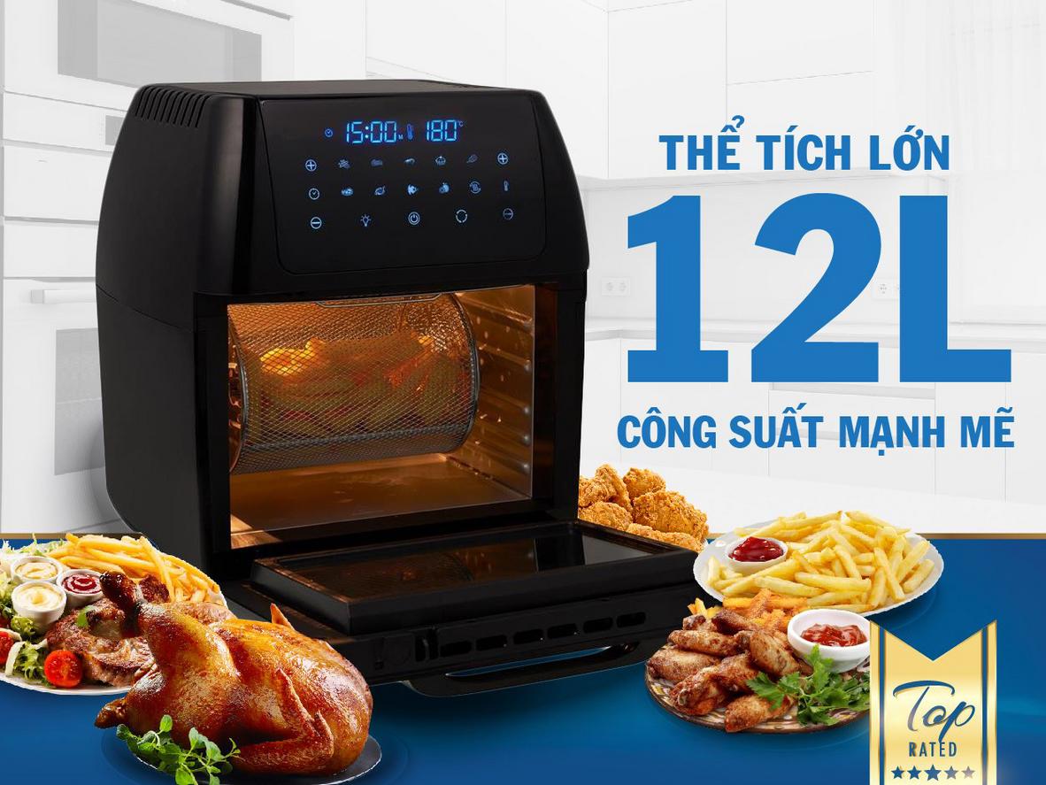 Công nghệ Rapid Air: luồng khí nóng 360° cho món giòn ít dầu