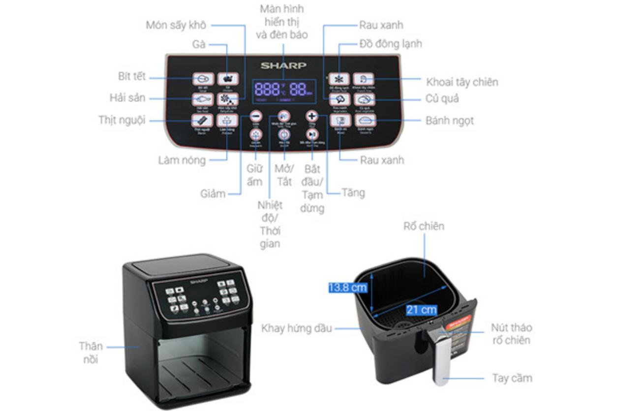 Công nghệ Rapid Hot Air giúp chín đều, giảm dầu mỡ