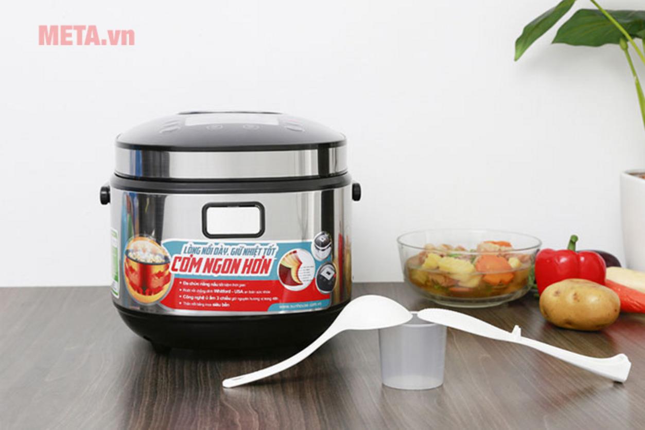 8 chế độ nấu, hẹn giờ 1–24h và giữ ấm đến 48h.