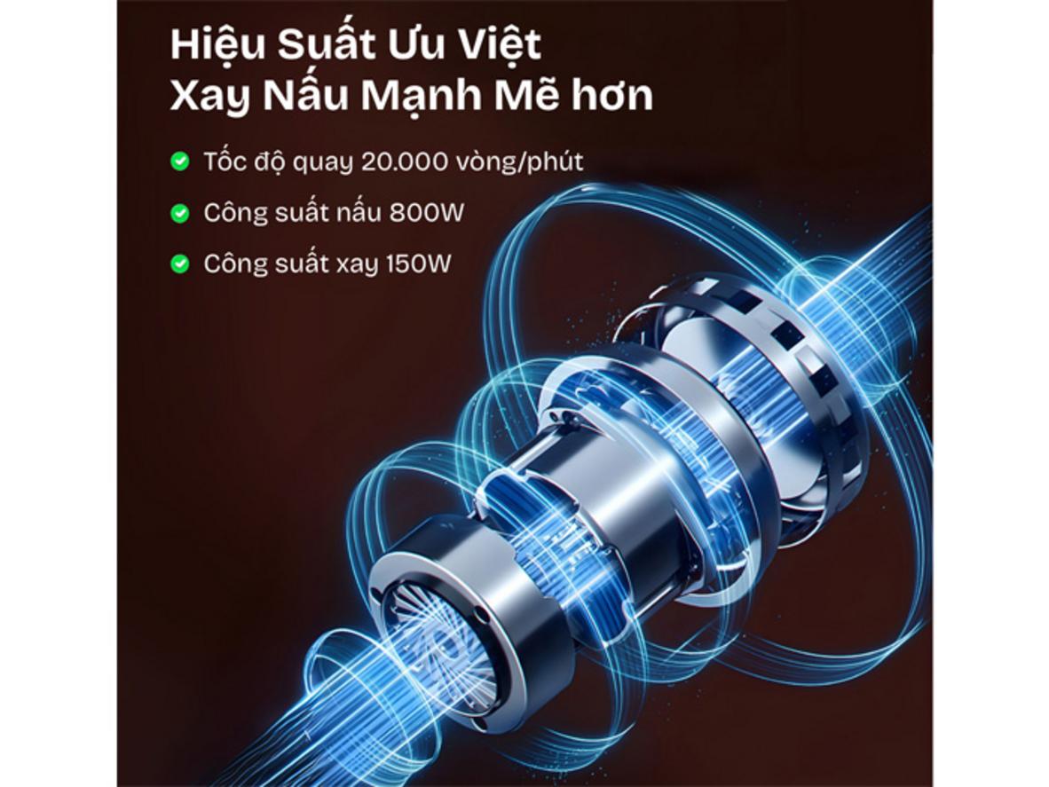 Lưỡi dao Inox 304 8 cánh và tốc độ 20.000 vòng/phút