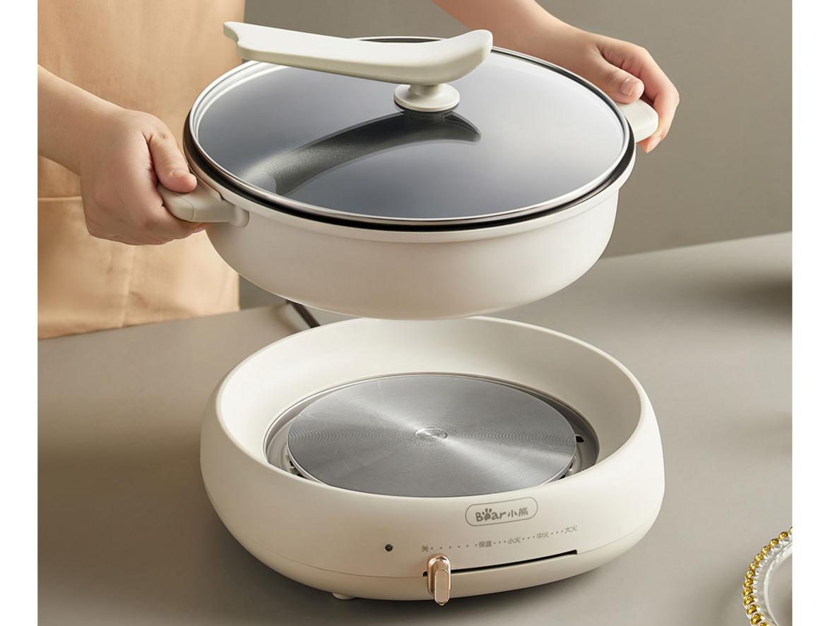 Bộ 3 khay tách rời: lẩu 4L, khay nướng, xửng hấp inox 3.5L
