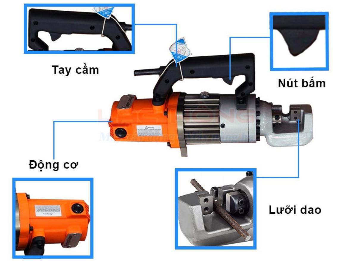 Máy cắt gọn nhẹ, tay cầm chống trơn và bộ phụ kiện