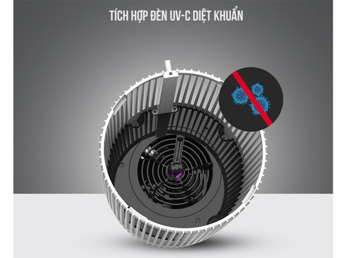 UV-C và ionizer hỗ trợ làm sạch không khí sâu hơn