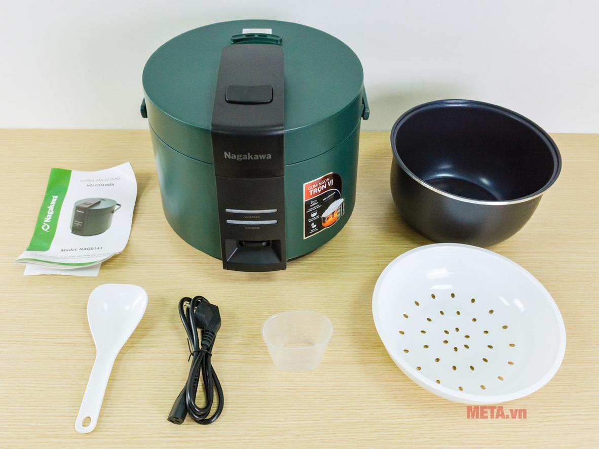 Vung 2 lớp thiết kế chống đọng nước, giúp cơm không bị nhão