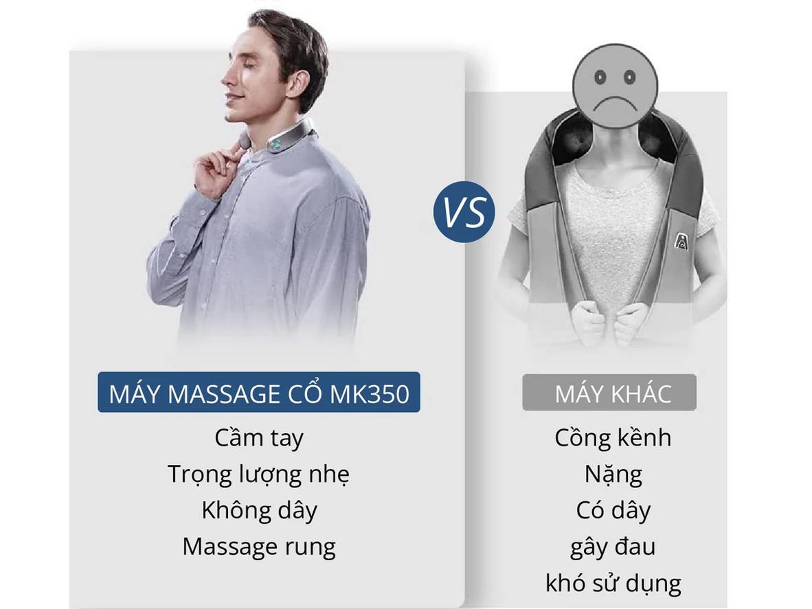 10 đầu massage độc lập giúp tác động đa điểm lên vùng cổ.