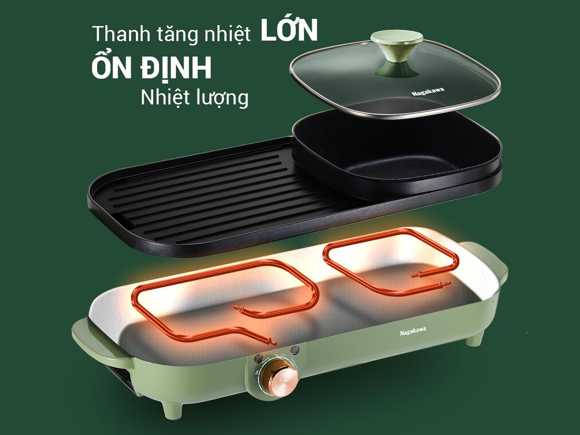 Vừa nướng vừa lẩu tiện lợi với Nagakawa NAG3104