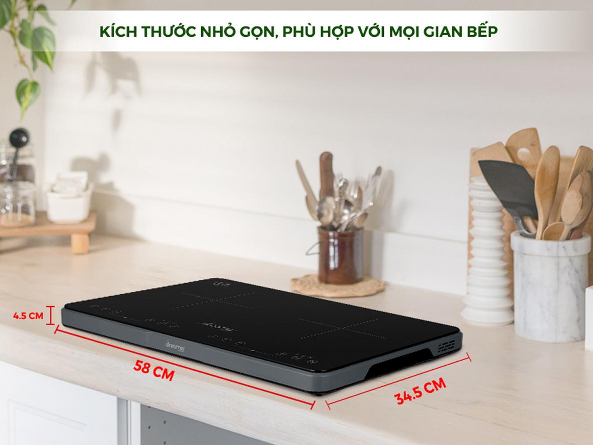 Hai vùng nấu độc lập giúp chuẩn bị bữa ăn nhanh hơn.