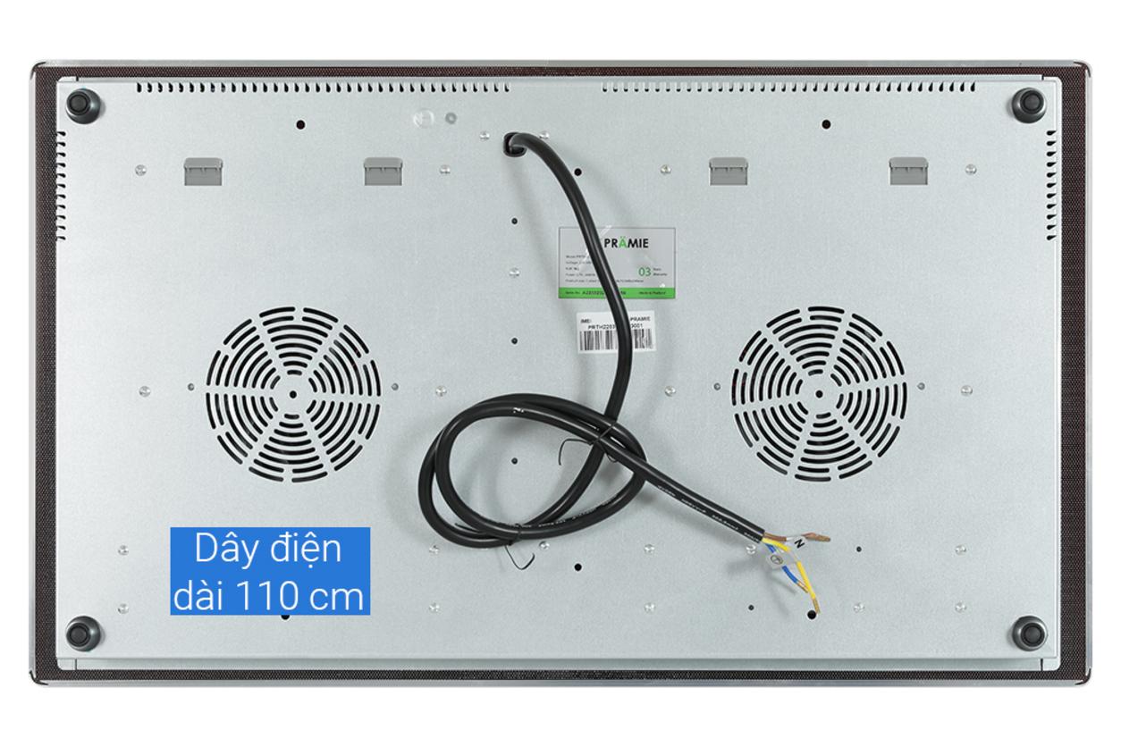 2 vùng nấu Ø21 cm giúp nấu nhiều món cùng lúc.