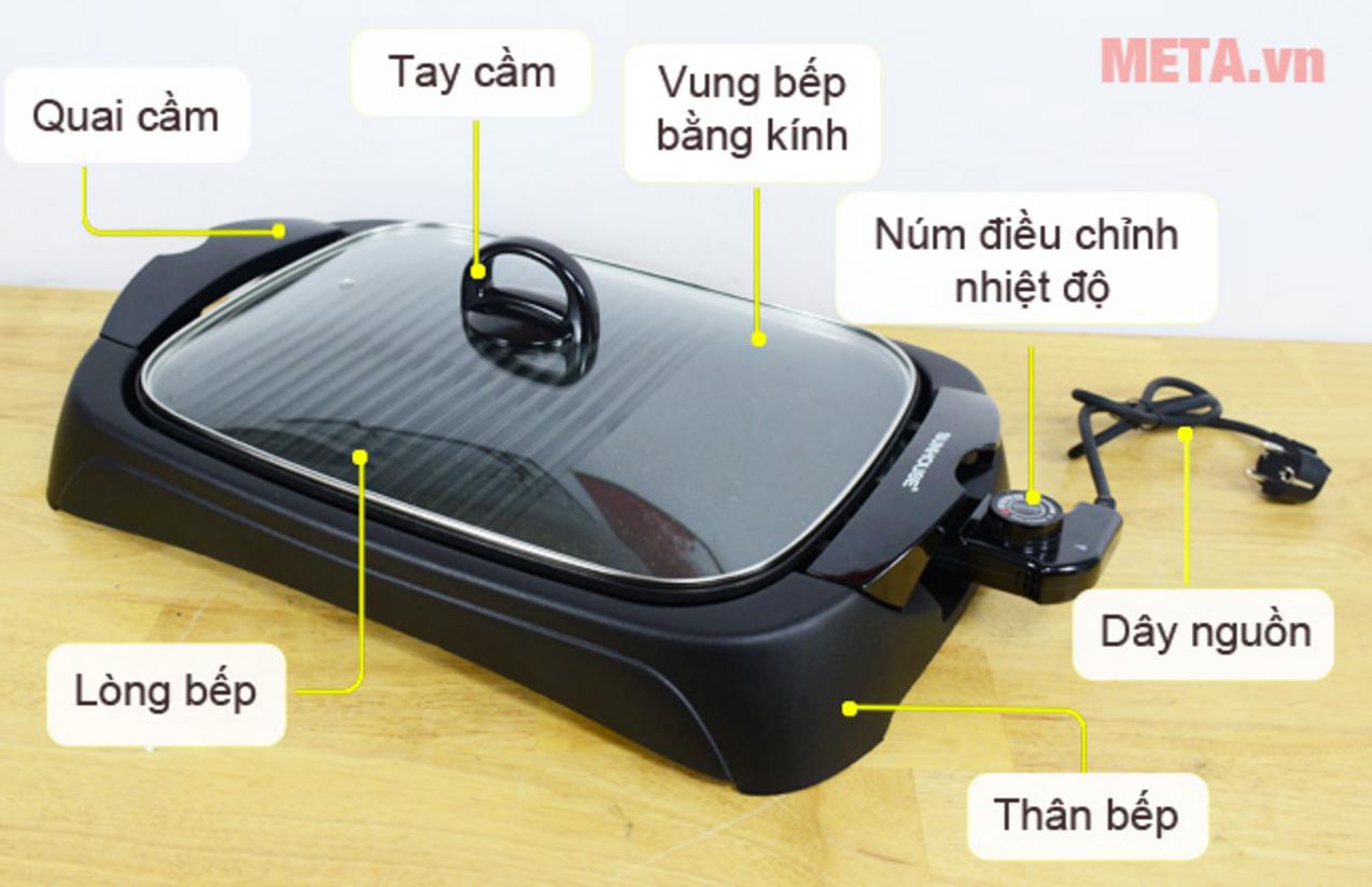 Công suất 2000W giúp bếp làm nóng nhanh