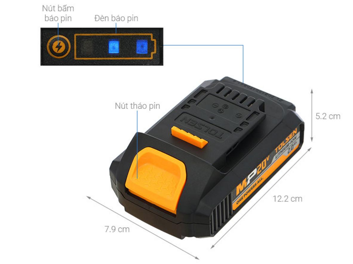 Điện áp 20V cho sức mạnh ổn định.