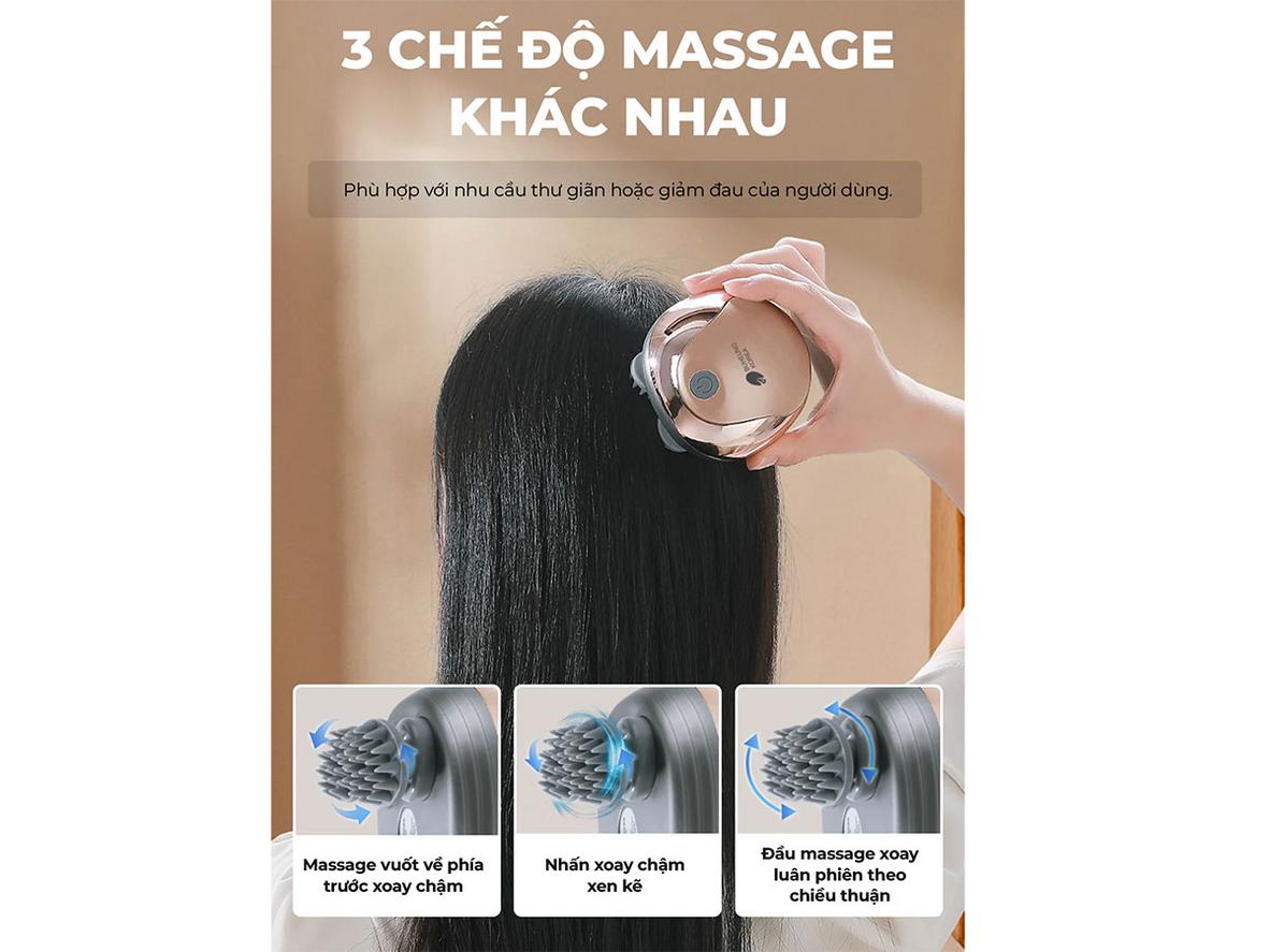 3 chế độ massage linh hoạt cho nhiều nhu cầu thư giãn.