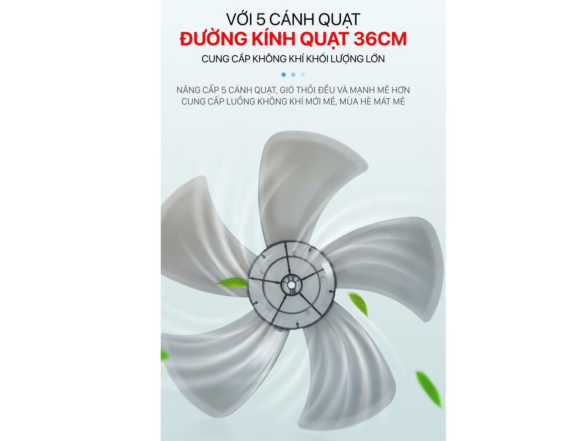 3 tốc độ gió và đảo chiều 180 độ cho trải nghiệm linh hoạt.