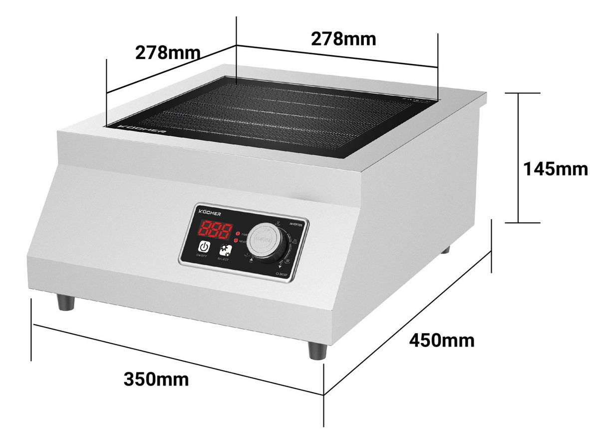 Công suất 3600W cho tốc độ gia nhiệt nhanh và ổn định.